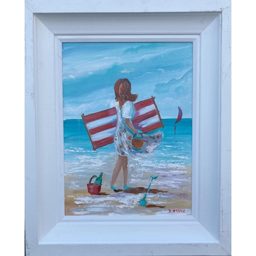 120 - DOLORES MCAFEE, BEACH AT BARLEYCOVE, oil on board, signed lower right, 22 x 18 inches approx. frame.