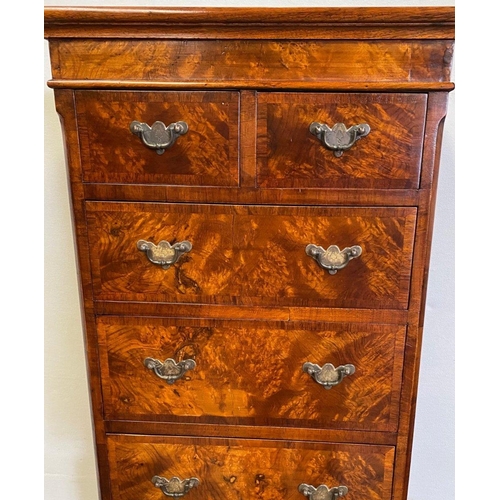 19 - A FINE WALNUT CHEST ON CHEST, of neat proportions, 2 over 3 drawers to the top, and 3 drawers to the... 