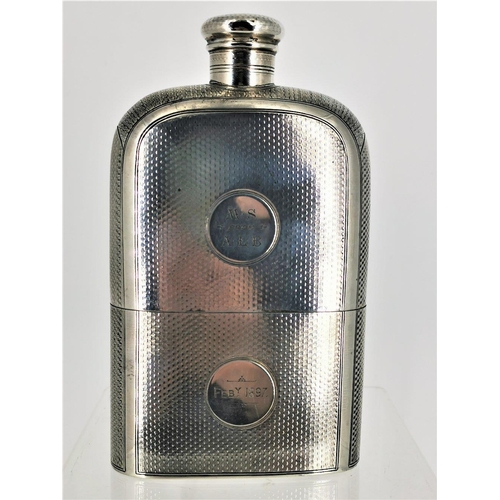 41 - A LATE 19TH CENTURY SILVER HIP FLASK, London, 1869, maker’s mark of GA for possibly Chawner & Co (Ge... 