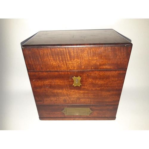 65 - A VERY FINE GEORGIAN MAHOGANY APOTHECARY CHEST, with fitted interior, the hinged top opens to reveal... 