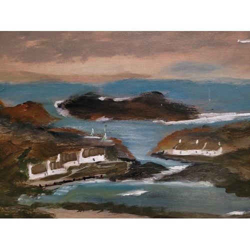 98 - TERRY DELANEY, (20/21ST CENTURY), ROCKY INLET, oil on canvas, signed lower left, inscribed and dated... 