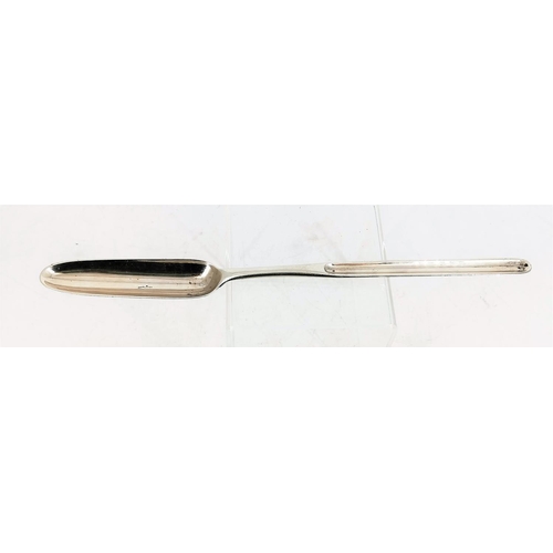 113 - AN EARLY 19TH CENTURY SILVER MARROW SPOON; maker’s mark of SA for Stephen Adams, London, and date le... 