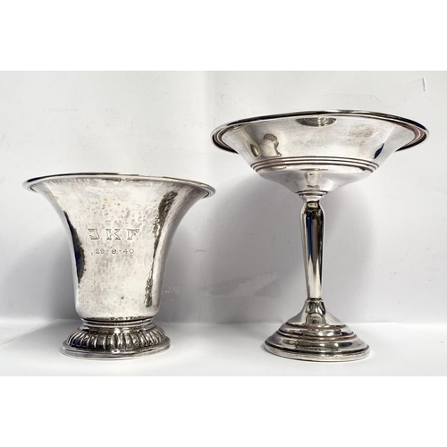 122 - A GOOD MIXED SILVER LOT; includes; (i) AN ELEGANT STERLING SILVER COMPOTE, marked Premier Sterling w... 