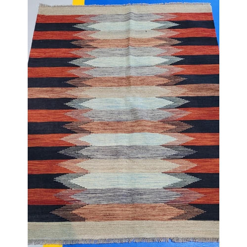 152 - A VIBRANT AFGHAN KILIM FLOOR RUG, coloured with natural vegetable dyes, in excellent condition. Dime... 