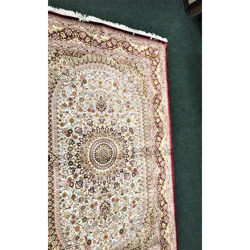 164 - A VERY FINE PERSIAN SILK ‘QUM’ RUG, a rare commissioned piece, from a family of the ‘Noori’ Clan, th... 