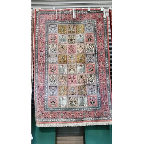 166 - A FINE PERSIAN SILK QUM RUG, Aliabad, Qum, hand woven over twelve months on a hand loom by Aliabad T... 