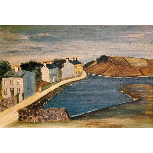 186 - EARLY 20TH CENTURY, IRISH SCHOOL, ‘RING PIER’, oil on board, unsigned. 58 x 40cm painting, 70 x 58cm... 