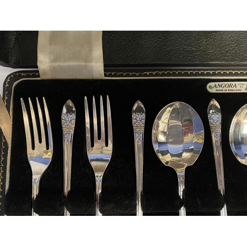 227 - AN ANGORA SILVER PLATED CUTLERY SET, marked Made in England, EPNS, 20 Year Guarantee, cutlery handle... 