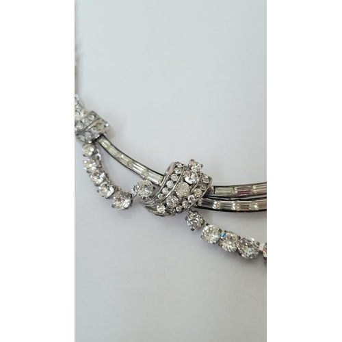 230 - A COLLECTION OF VINTAGE COSTUME JEWELLERY; includes; (i) A sparkling pair of faux diamond drop earri... 