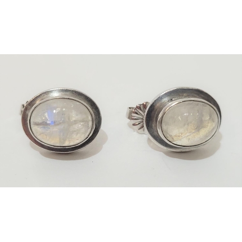 231 - A STERLING SILVER & OPAL PENDANT WITH MATCHING EARRLINGS, marked 925 to both earrings & pendant, len... 