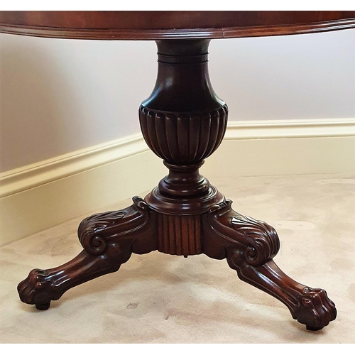 24 - A STUNNING 19TH CENTURY MAHOGANY BASED MARBLE TOPPED ‘SPECIMEN’ TABLE, the circular shaped top compr... 