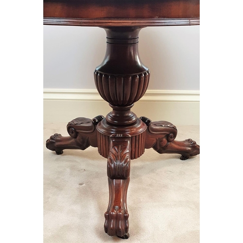 24 - A STUNNING 19TH CENTURY MAHOGANY BASED MARBLE TOPPED ‘SPECIMEN’ TABLE, the circular shaped top compr... 