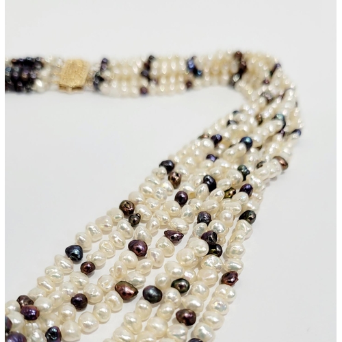 40 - A BEAUTIFUL & VERSATILE CASED PIECE OF JEWELLERY - A MULTI STRAND NATURAL PEARL KNOT NECKLACE, with ... 