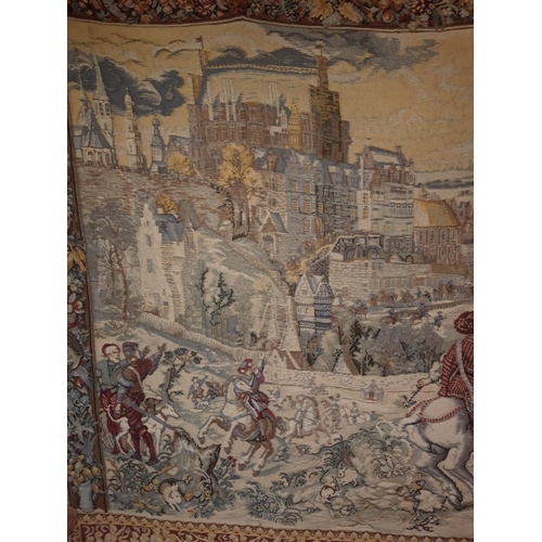 52 - A FINE & LARGE WALL TAPESTRY, this extensive landscape tapestry is a reproduction of an original tap... 