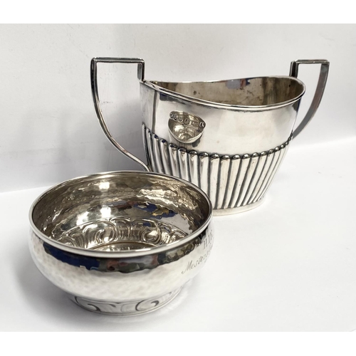 76 - A MIXED SILVER LOT; includes; (i) A DANISH SILVER DISH, circular in shape, with fluted detail to the... 