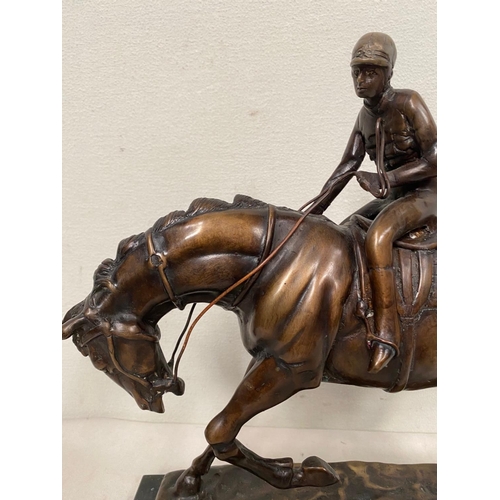 80 - AFTER PIERRE-JULES MENE (FRENCH 1810 – 1879) THE HORSE & JOCKEY, a good quality replica of the origi... 