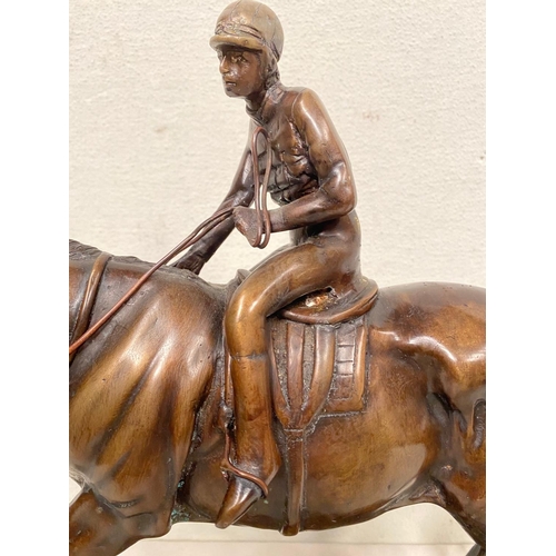 80 - AFTER PIERRE-JULES MENE (FRENCH 1810 – 1879) THE HORSE & JOCKEY, a good quality replica of the origi... 