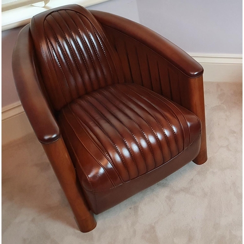 95 - A VINTAGE STYLE ‘AVIATOR’ LEATHER CLUB ARM CHAIR, this ever popular stylish comfortable armchair wou... 