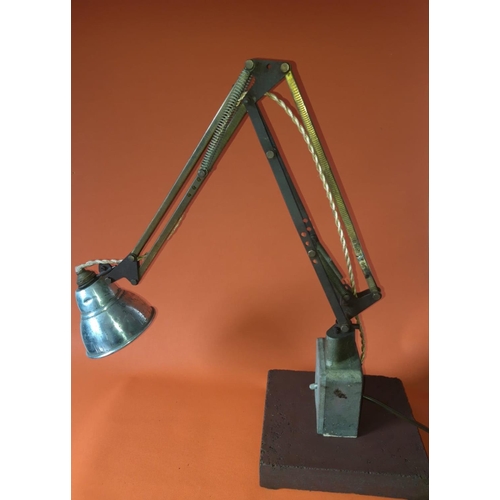 99 - A VINTAGE HANDMADE ADJUSTABLE ARTICULATING DESK / TABLE LAMP, unusual style, striking look, overall ... 