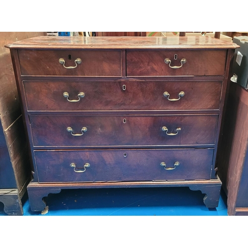 102 - A GOOD 18TH CENTURY GEORGIAN IRISH MAHOGANY 5 DRAWER CHEST, 	the front corners canted, the drawers i... 