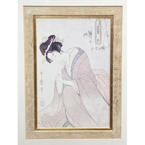 110 - AFTER KITAGAWA UTAMARO (JAPANESE, 1754-1806), “YOUNG GIRL FACING LEFT”, coloured print reproduction ... 