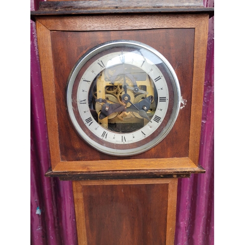 114 - AN ENFIELD’S GRANDMOTHER CLOCK, Enfield, made in England stamped to clock face, with roman numerals ... 