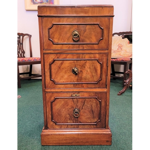 12 - A VERY FINE MILITARY 19TH CENTURY MAHOGANY DRESSING CHEST/CABINET, the top folds out and rests upon ... 