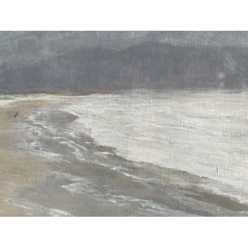 121 - KATIE BUTTIMER, (IRISH 20TH CENTURY), INCH BEACH, watercolour on paper, signed lower left, 62 x 52cm... 