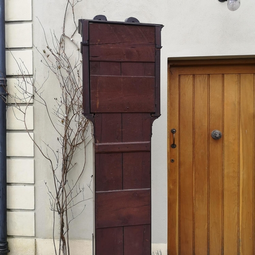 122 - A THOMAS RAINEY MAHOGANY GRANDFATHER LONGCASE CLOCK, includes p.w.o weights, pendulum and key. With ... 