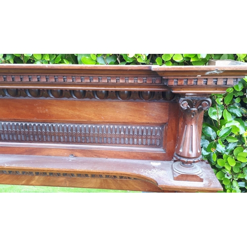 154 - A GOOD LATE 19TH / EARLY 20TH CENTURY MAHOGANY OVERMANTEL MIRROR, a lot of work went in to the makin... 