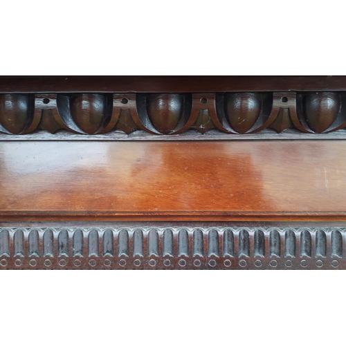 154 - A GOOD LATE 19TH / EARLY 20TH CENTURY MAHOGANY OVERMANTEL MIRROR, a lot of work went in to the makin... 