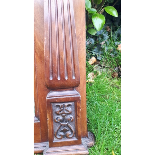 154 - A GOOD LATE 19TH / EARLY 20TH CENTURY MAHOGANY OVERMANTEL MIRROR, a lot of work went in to the makin... 