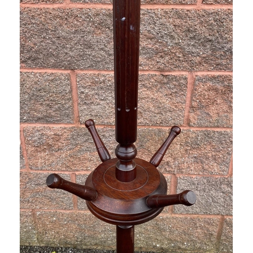 189 - A MAHOGANY HALL STAND, with fluted column standing on circular base, dimensions: 165cm high approx.