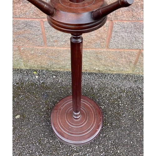 189 - A MAHOGANY HALL STAND, with fluted column standing on circular base, dimensions: 165cm high approx.