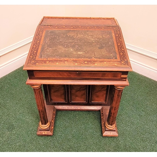 2 - A 19TH CENTURY IRISH KILLARNEY-WARE DAVENPORT DESK, circa 1850, this fantastic piece of Irish furnit... 