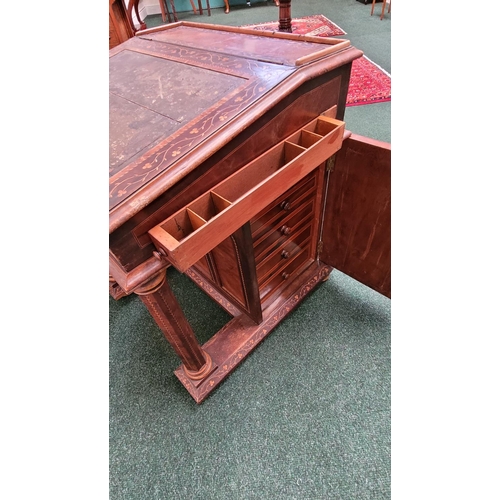 2 - A 19TH CENTURY IRISH KILLARNEY-WARE DAVENPORT DESK, circa 1850, this fantastic piece of Irish furnit... 