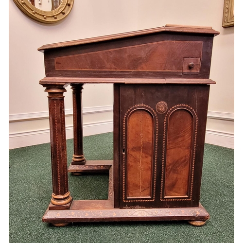 2 - A 19TH CENTURY IRISH KILLARNEY-WARE DAVENPORT DESK, circa 1850, this fantastic piece of Irish furnit... 