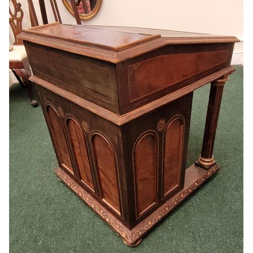 2 - A 19TH CENTURY IRISH KILLARNEY-WARE DAVENPORT DESK, circa 1850, this fantastic piece of Irish furnit... 