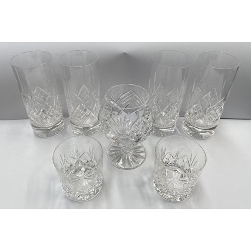 205 - A COLLECTION OF TIPPERARY CRYSTAL AND STUART CUT GLASS, to include two Stuart cut glass tumblers, al... 