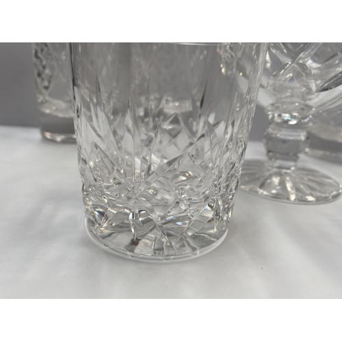 205 - A COLLECTION OF TIPPERARY CRYSTAL AND STUART CUT GLASS, to include two Stuart cut glass tumblers, al... 