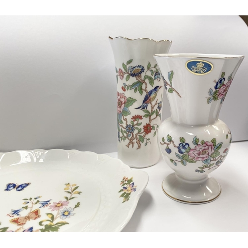 209 - A COLLECTION OF AYNSLEY FINE BONE CHINA, five pieces in the ‘Cottage Garden’ pattern, with gilt deco... 