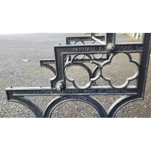 214 - A LATE 19TH CENTURY CAST IRON & MARBLE DISPLAY / POT STAND	by Parnall & Sons of Bristol. Originally ... 