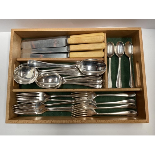 242 - A SILVER PLATED CUTLERY LOT to include (i) five silver plated teaspoons, (ii) eight silver plated ta... 