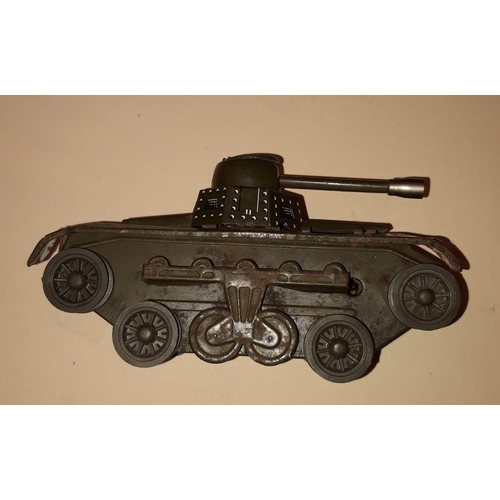 261 - A MIXED VINTAGE TOY LOT; includes (i) Tchad Tank, (ii´) J.M.L France Grue No. 154 trailor.