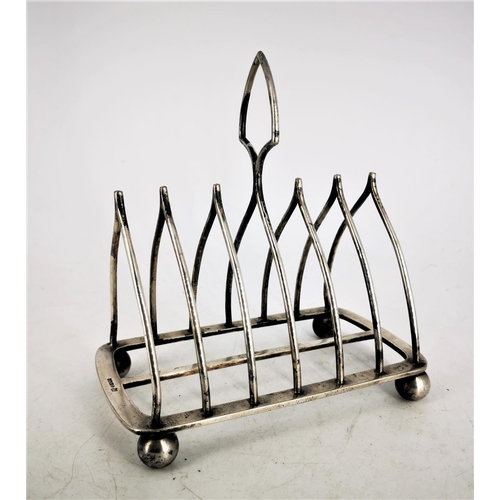 283 - A SILVER PLATED TOAST RACK, nice shape, with hallmarks.