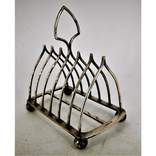 283 - A SILVER PLATED TOAST RACK, nice shape, with hallmarks.