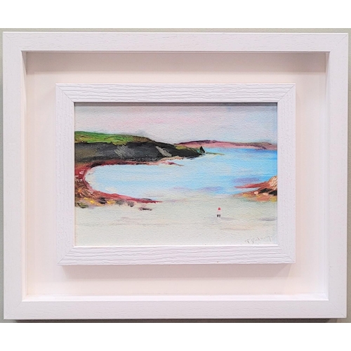 30 - TERRY DELANEY, (IRISH 20TH CENTURY), BEACH ALONE, oil on board, signed lower right, inscribed verso.... 