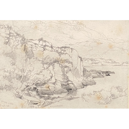 41 - A PAIR OF PENCIL SKETCHES, ATTRIBUTED TO EDWARD WILLIAM COOKE, R.A., (i) Killarney, Upper Lake, Sept... 