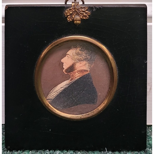 5 - MISS S. BETTS (19TH CENTURY), MINIATURE PORTRAIT OF A GENTLEMAN, JOHN WRIGHT,	watercolour on pencil ... 