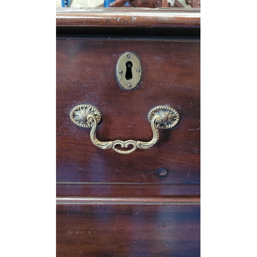 75 - A FINE 18TH CENTURY GEORGIAN IRISH MAHOGANY 5 DRAWER CHEST, 	circa 1780, with a set of 2 over 3 grad... 